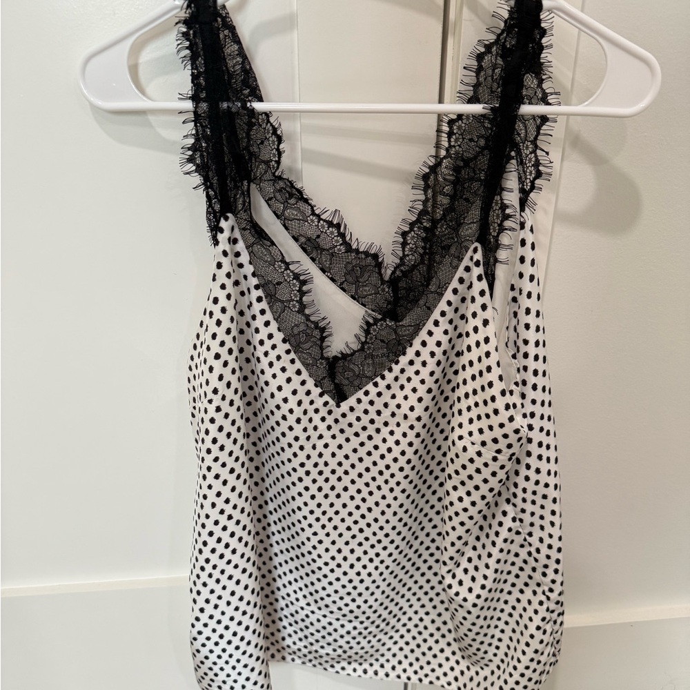 Polka Dot Lace Trim Cami Top- Heartloom